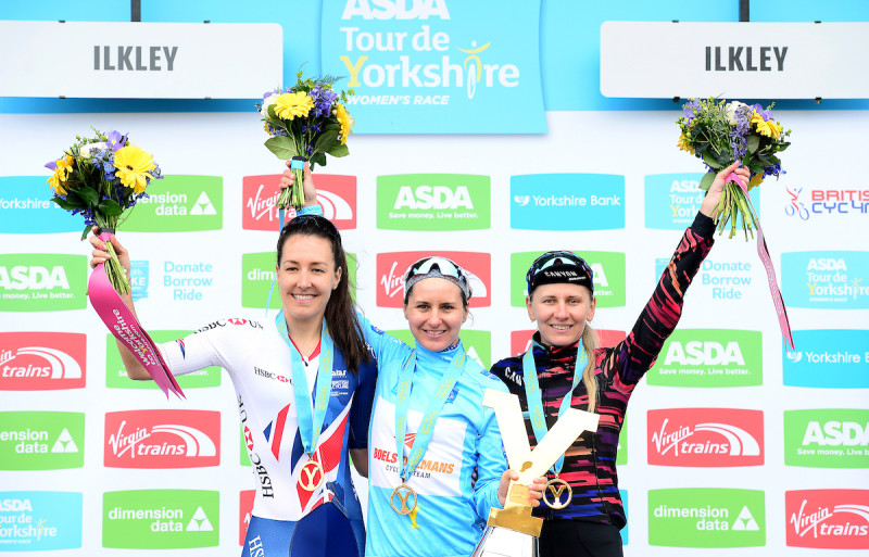 Main image for Megan Guarnier wins Tour de Yorkshire