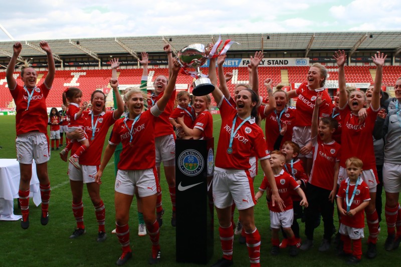 Main image for Cup-winning Barnsley Ladies hoping to work closer with men 