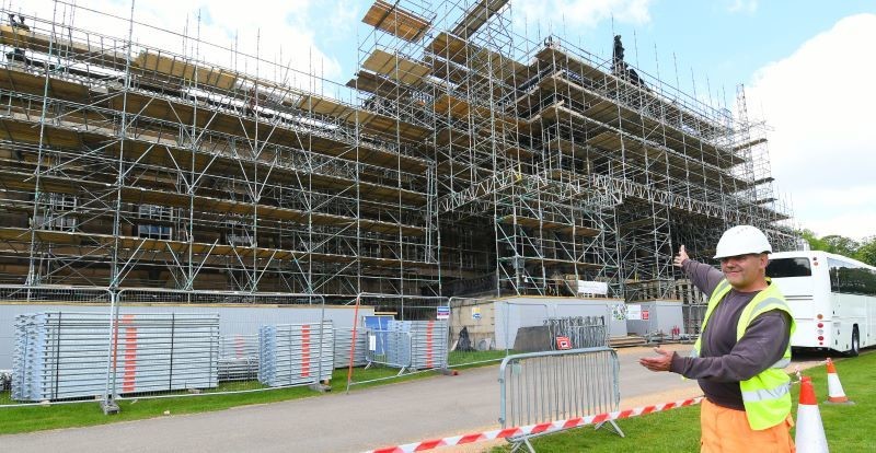 Main image for Scaffolding goes up as work begins at Woodhouse