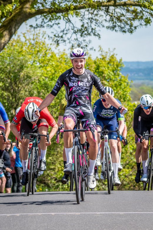 TOP SPOT: Jenson Young crosses first in Upper Denby. Picture: VeloUK.