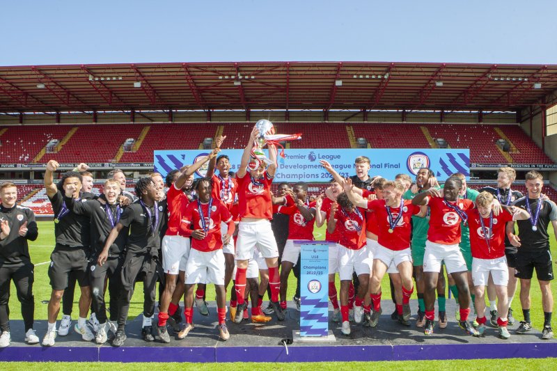 Main image for U18s show first team the way with epic play-off final victory at Oakwell