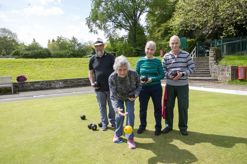 More Members: Locke Park bowling club are appealing for more new members to take up the sport, 92 years old Jean Yoxhall delivers the jack on the parks crown green. Picture Shaun Colborn PD092163