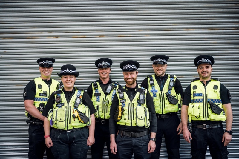 COURAGE: The Barnsley officers who have been lauded for their bravery having stopped a crossbow-wielding man in the town centre.