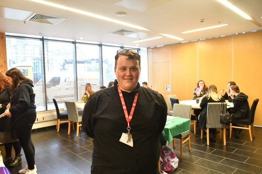 Catering student Alfie Paton at the fundraising lunch he organised.