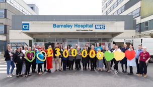 £300,000 TARGET REACHED: Hospital staff and key donators celebrate reaching the £300,000 sum to enable work to start on the well being unit. Picture Shaun Colborn PD093132