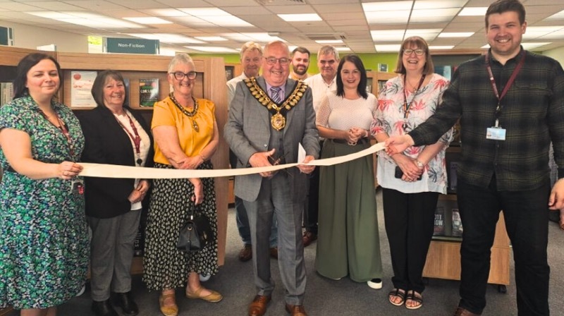 REOPENING: Mayor of Barnsley Coun Mick Stowe opens the site.