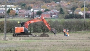 GROUNDWORKS BEGIN: Heavy-duty machinery pictured on the MU1 site.
