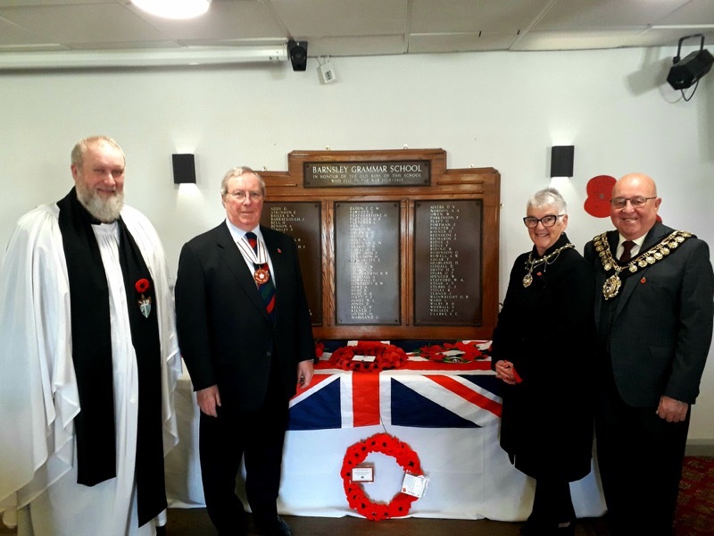 Reverend Phil Maries, who led the service, alongside Christopher Jewitt, Mayoress Elaine Stowe and Mayor Mick Stowe.