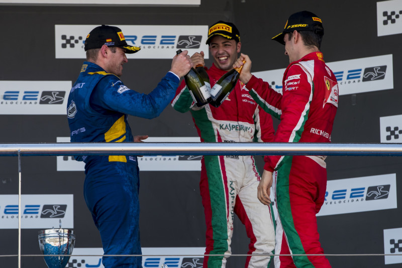 Main image for No F2 title but Rowland has plenty to race for after two podium finishes in Spain