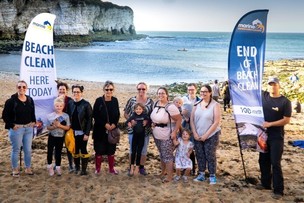 Women volunteer to take part in beach clean-up Image