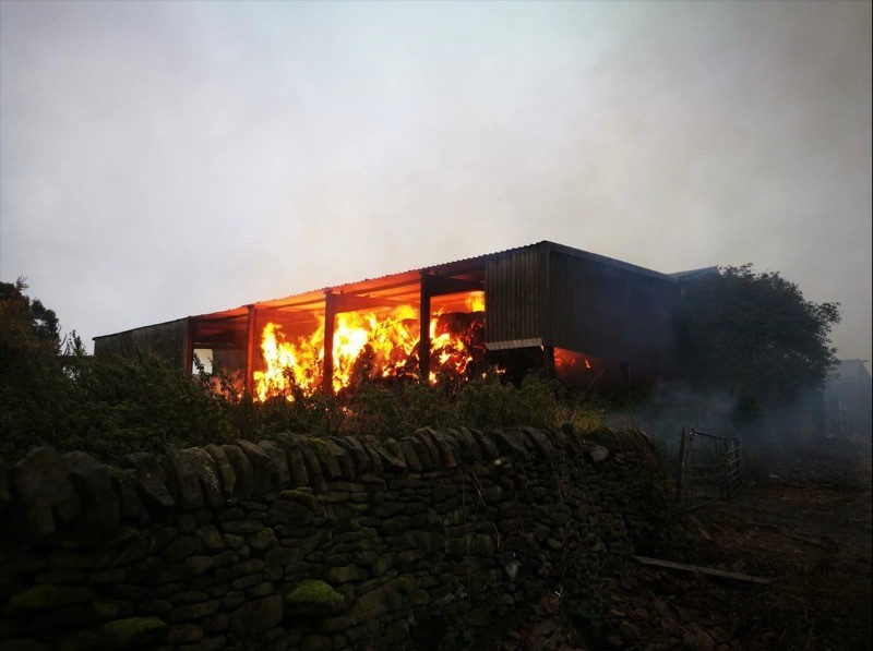 Main image for Fire blazes at farm