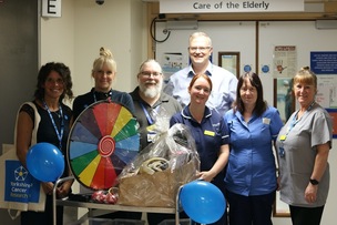SUCCESSFUL SCHEME: Hospital staff are pictured having marked this month’s Stoptober events.