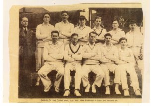 BARNSLEY 2nd Cricket team, July 1955. Mike Parkinson is back row, second left.