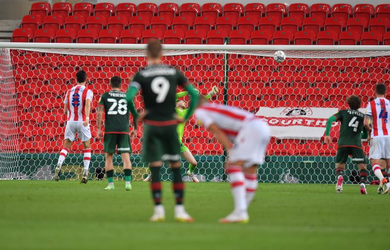 Main image for Woodrow stunner and Collins penalty save secure point in Stoke