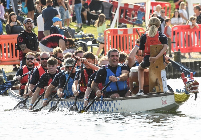 OVERWHELMING SUCCESS: The first charity shield dragon boat event took place at Manvers Lake this month.