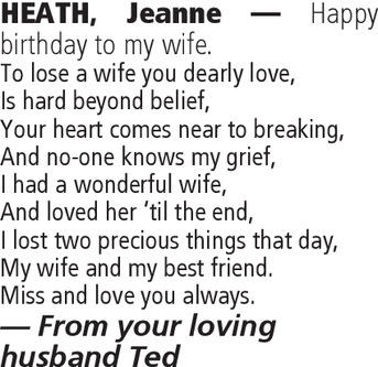 Notice for Jeanne Heath