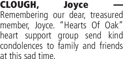 Notice for Joyce Clough
