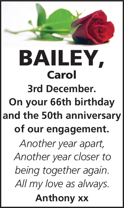 Notice for Carol Bailey