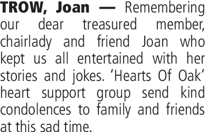 Notice for Joan Trow