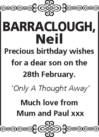 Notice for Barraclough