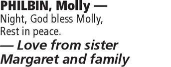 Notice for Molly Philbin