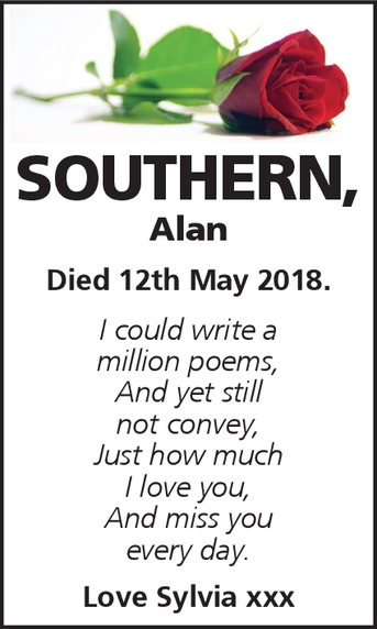 Notice for Alan Southern