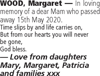 Notice for Margaret Wood