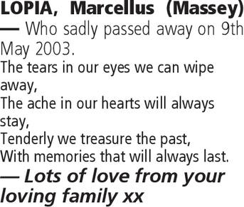 Notice for Marcellus Lopia